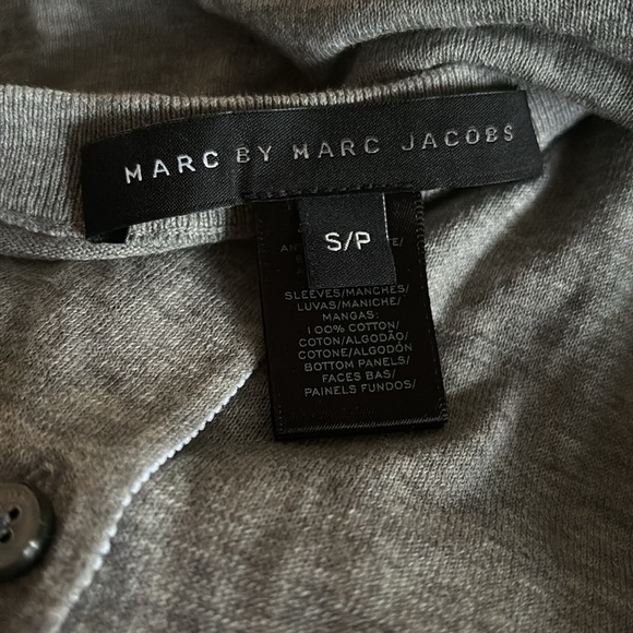 Marc By Marc Jacobs Colorblock Cardigan Sz S Frost Grey Melange Button Down - Picture 6 of 7